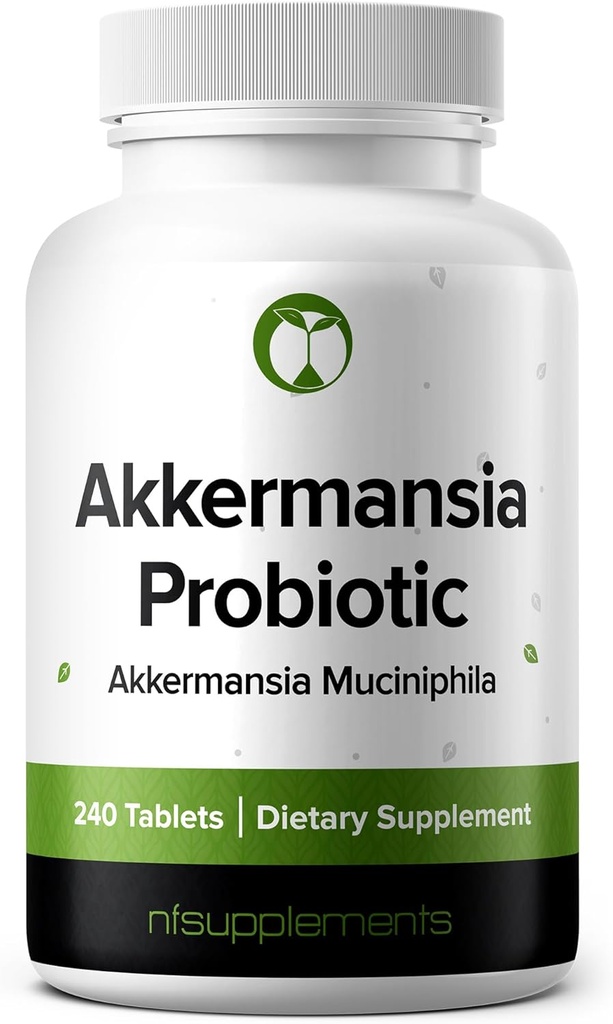 Akkermansia Muciniphila Supliment Probiotic 240 Tablete 100 Milioane Probiotice AVU pentru bărbați și femei susține Intestinal Digestive & Gut Health (240, Akkermansia Muciniphila)