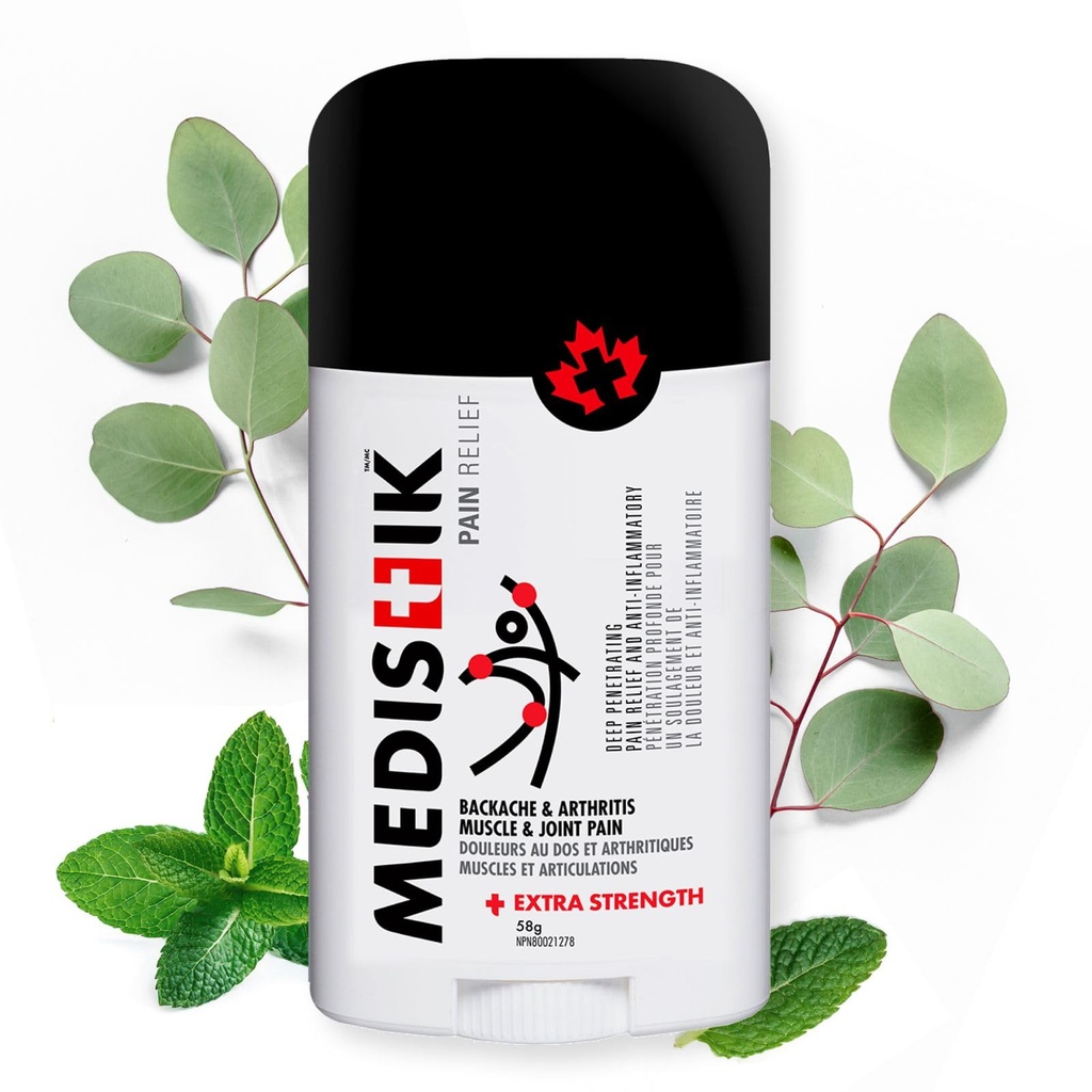Medistik Extra Strength Pain Relief Stick. Long Lasting Topical Pain Reliever for Backache, Muscle & Joint Pain, 58g (One Pack)