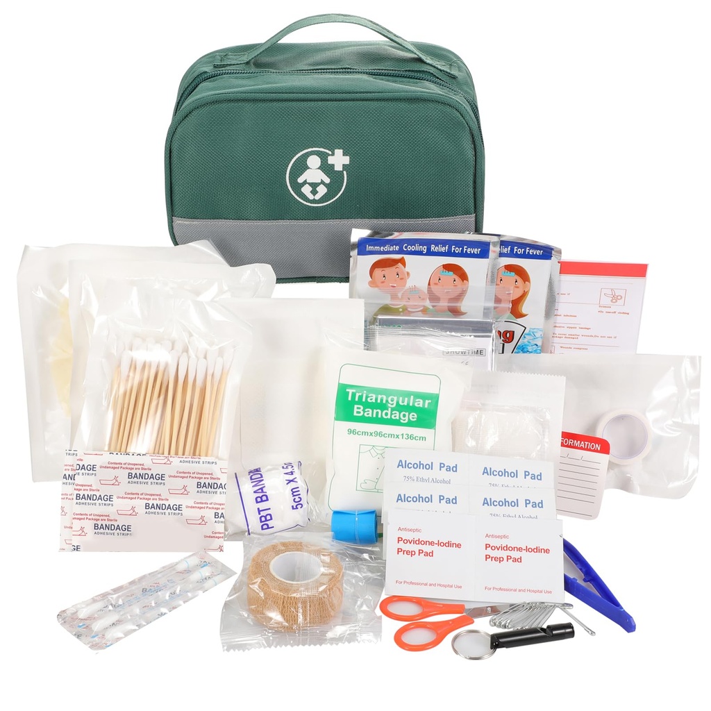 Mini First Aid Kit 98pcs Portable Travel Emergency Bag for Home School Office Travel Car Camping Hiking Sports
