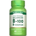 Nature's Truth Vitamin B Complex for Women and Men | 60 Capsules | High Potency B-100 | Vegan, Non-GMO & Gluten Free Supplement