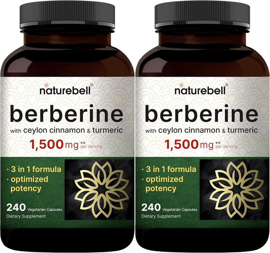 Berberine Supplement 1,500mg with Ceylon škorica & Turmeric Root, 480 Veggie Capsules (2 Pack) 