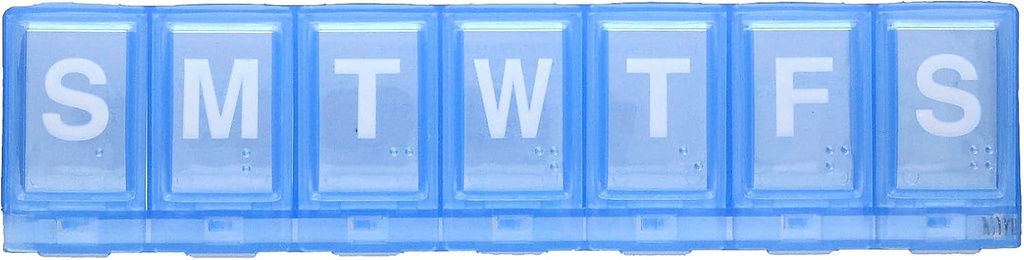 EZY DOSE Weekly (7-Day) Planner tablete, Primer za medicino, Vitamin Organizator Box, Veliko zaklepanje Kompartmenti za varno predpisovanje in preprečevanje nenamerno razlitje, modra