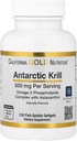 California Gold Nutrition Antarctic Krill Oil, Ultra-High Omega-3 with Astaxanthin, Natural Strawberry & Lemon Flavor, Non GMO, Gluten Free, 500 mg, 120 Fish Gelatin Softgels, 2 Pack