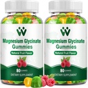 Magnesium Glycinate Gummies 400 - Magnesium Supplement for Sleep,Stress & М'язи Relief Calm Magnesium Chews для дорослих і дітей з вітаміном D, B6 Фруктовий Flavor, Vegan, 2 пакети