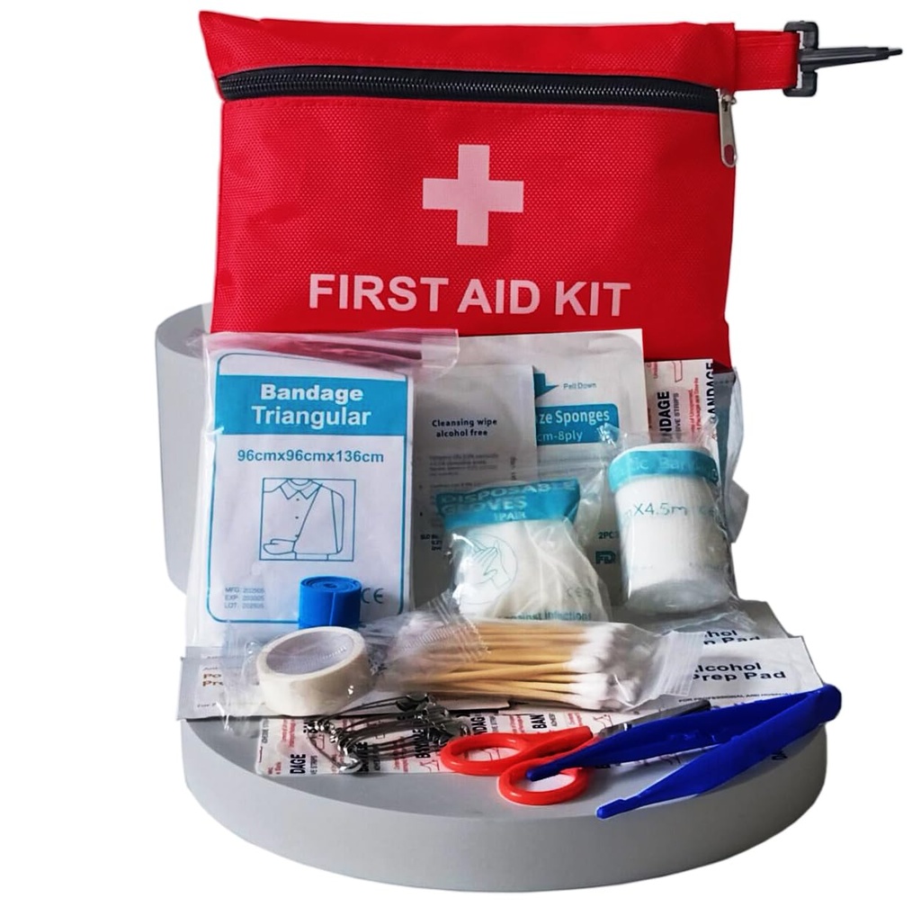 First Aid Kit, 80+ Units, Portable Mini First Aid Kit for Car, Travel, Motorcycle, Outdoor, Trekking and Camping