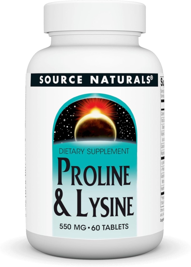 Källa Naturals L-Proline & L-Lysine, 550mg - 60 tabletter