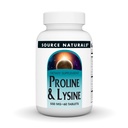 Source Naturals L-Proline & L-Lysine, 550mg - 60 Tablets