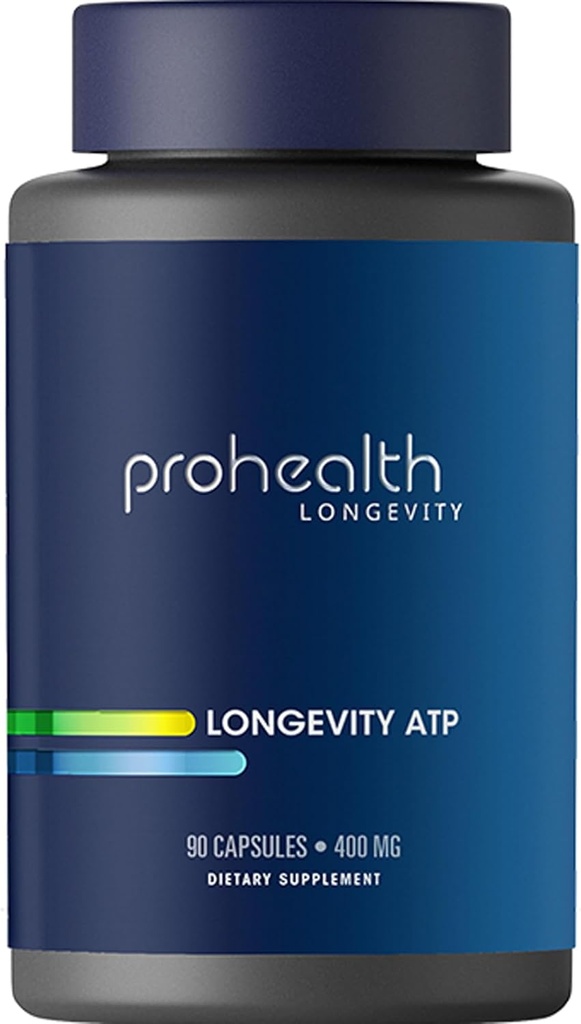 ProHealth Longevity ATP - 400 mg X 90 Servings, PeakATP brevetat ATP pur pentru a menține energia celulară, puterea musculară și funcția cognitivă, susține sănătatea inimii și eficiența metabolică