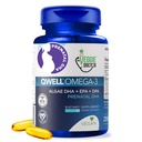 Vegan Prenatal Vitamins with DHA (60 Count) Omega-3 - Qwell Better Than Fish Oil, Brain Function - 820 Mg Algae DHA & EPA, Vegan Prenatal Vitamins with Vitamin E, Carrageenan-Free