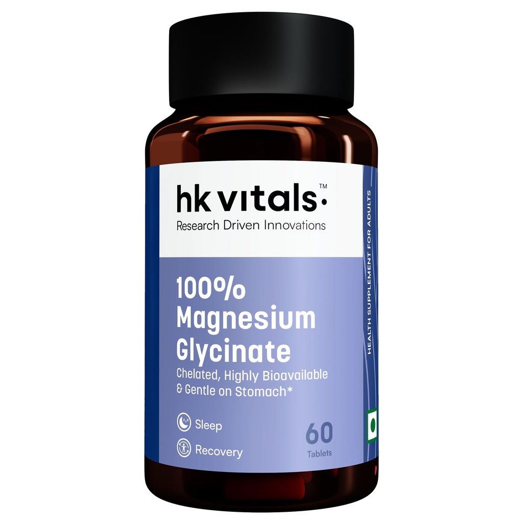 hk vitals 100% Magnesium Glycinate 1880mg, 60 Tablets