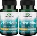 Swanson L-Histidine - כולל אג'יפאור 500 מ"ג 60 Veg Caps (2 Pack)