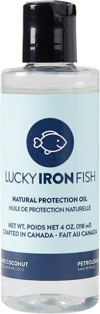لاكي Iron Life SR Natural Protection Oil, 4oz - Apply to your Lucky Iron Fish or Leaf to maintain, Protect and Prevent Rust - Vegan, Made with Pure Coconut " Lemon Oil