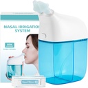 Nasal zavlažovací systém s 30 Saline Packets, Sinus Rinse Machine, Nose Sinus Cleaner Machine s nádrží na vodu a odpad - modrá