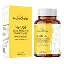 Fish Oil Double Strength (60 Capsules) 360 EPA, 240 DHA and other omega For Healthy Heart, Brain, Bones, Joint Care & Eye Health | Salmon Fishoil