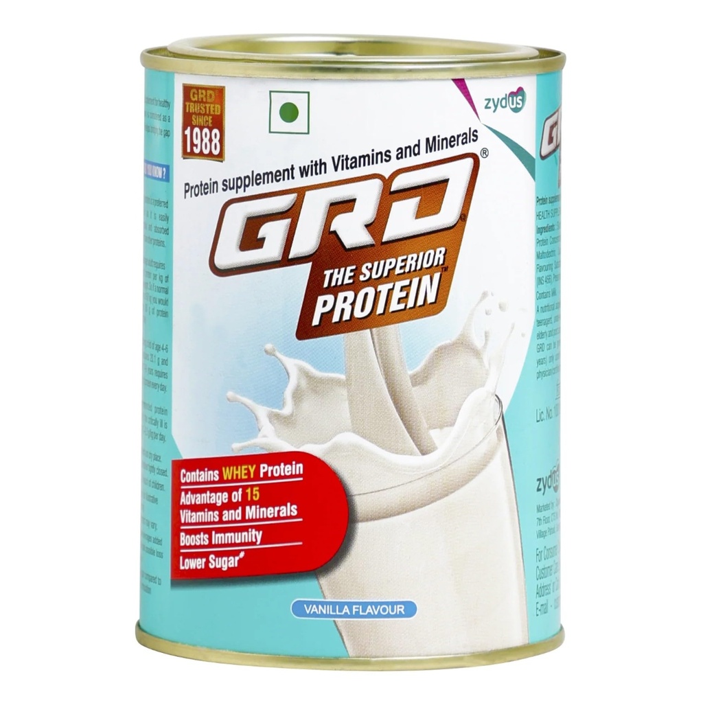 GRD Superior Protein Powder for Adults, Vanilla, 200g