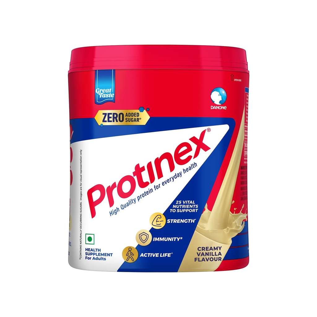 Protinex Creamy Vanilla, 400g | Get 40% daily protein requirement for strong muscles when prepared with 200ml milk | High Protein | Zero Added Sugar | Nutritional Drink for Men and Women