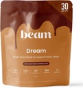 Beam Dream Sleep Powder, L-Theanine, Apigenin, Reishi dan Magnesium, Third Party Tested Natural Sleep Aid & Sleep Suplement for Deep Sleep, Relaxation dan Recovery, Natural Sleep Support, 30 Servis