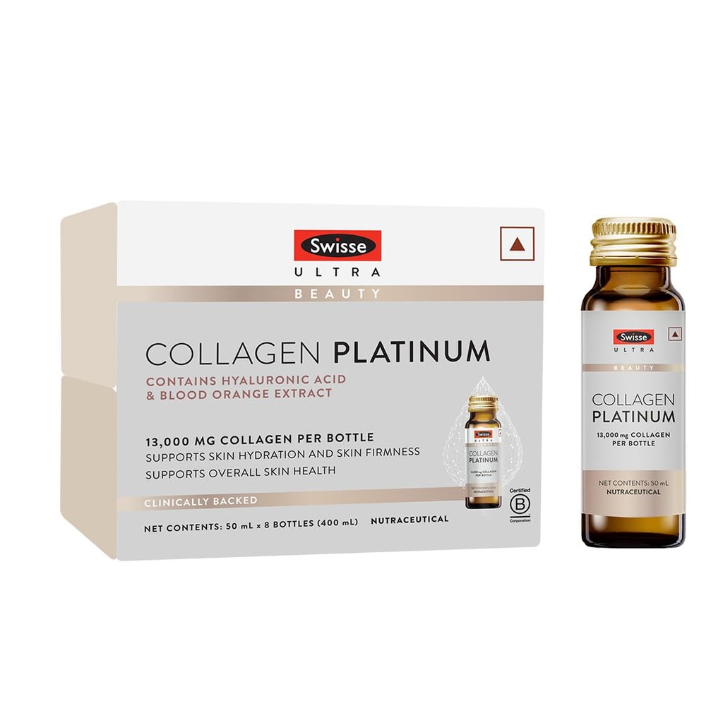 Swisse Collagen Platinum Shots (13,000mg) Highest Collagen Dose per Serve with Superior Bioavailability - Targets Fine Lines, Firmness & Elasticity - Premium Skincare Innovation in Liquid Shots