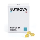 NUTROVA Fish Oil 84 Omega-3 High Purity, Heavy Metal Tested, Small Enteric Coated Capsules For Brain, Heart, Skin & Hair Health (60 Softgel Capsules) 300mg EPA + 250mg DHA in 658mg of Fish Oil