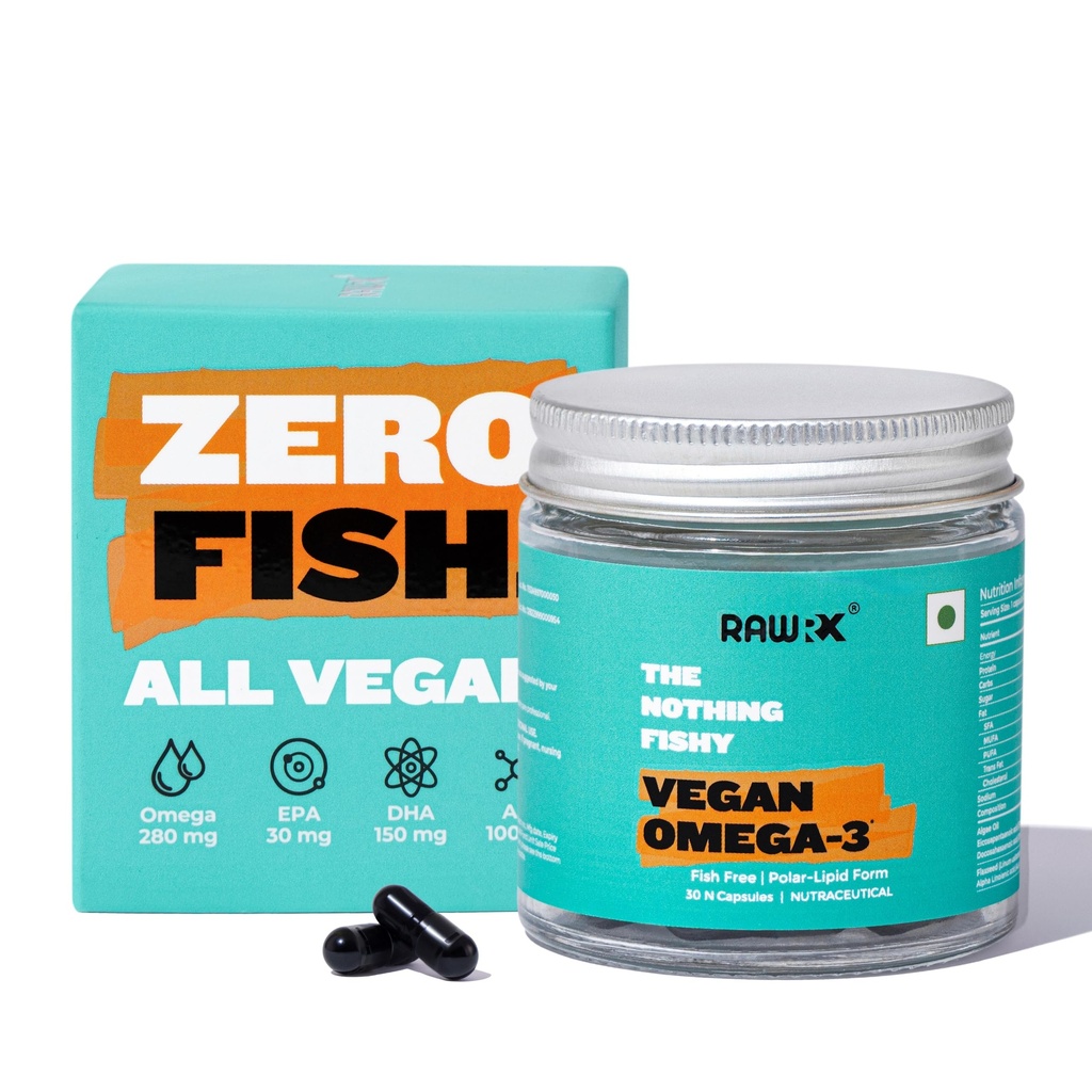 Vegan Omega 3 Supplement, Algae & Flaxseed Oil, Zero Fish, 3x Bioavailable, Burpless, No Carrageenan, For Heart, Cholesterol, Joints, Hair & Skin, Men & Women, 30 Vegetarian Capsules (1 Month)