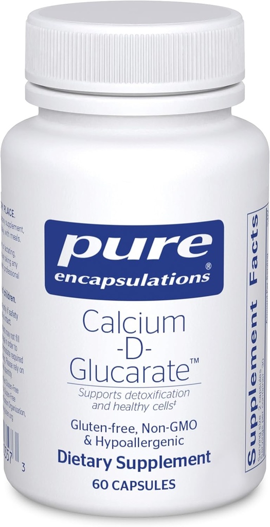 Pure Encapsulations Calcium-D-Glucarate Supplement для підтримки клітинного здоров'я у животі, вугори, груди та колонки* 60 капсули