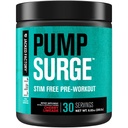 Jacked Factory Pumpsurge Caffeine Free Pre Workout for Men & Women - Nootropic Booster & Stim Free Pre Workout - Intense Pumps, Enhanced Focus - 30 Servings, Cherry Limeade