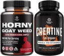 Bundle of Horny Goat Weed Extract Complex for Men and Women Enhanced Energy and Stamina and High Strength Tri Phase Creatine Pills - Optimal Muscle Builder Suplemento para homes e mulleres