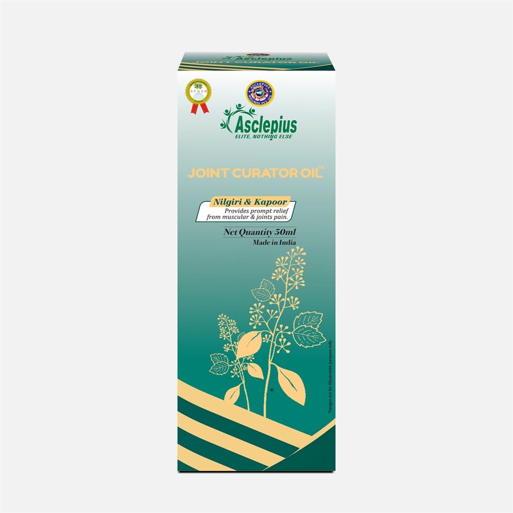 ASCLEPIUS Joint Curator Oil Ayurvedic Muscle Joint Relief Herbal Massage Oil (50ml)