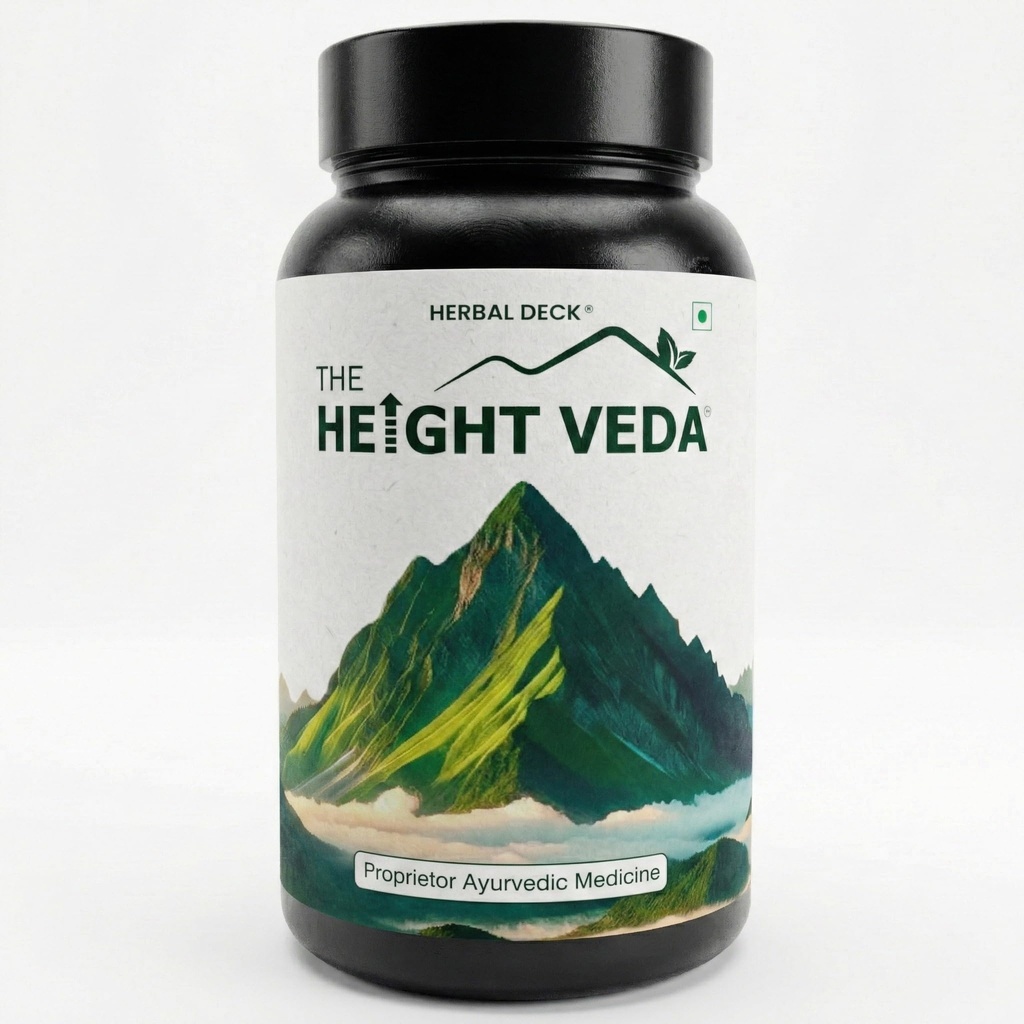 Herbal Deck Height Veda Supreme Growth Formula Powder | Natural Height Support & Bone Strength Support | Ayurvedic Nutrition for Teens & Adults