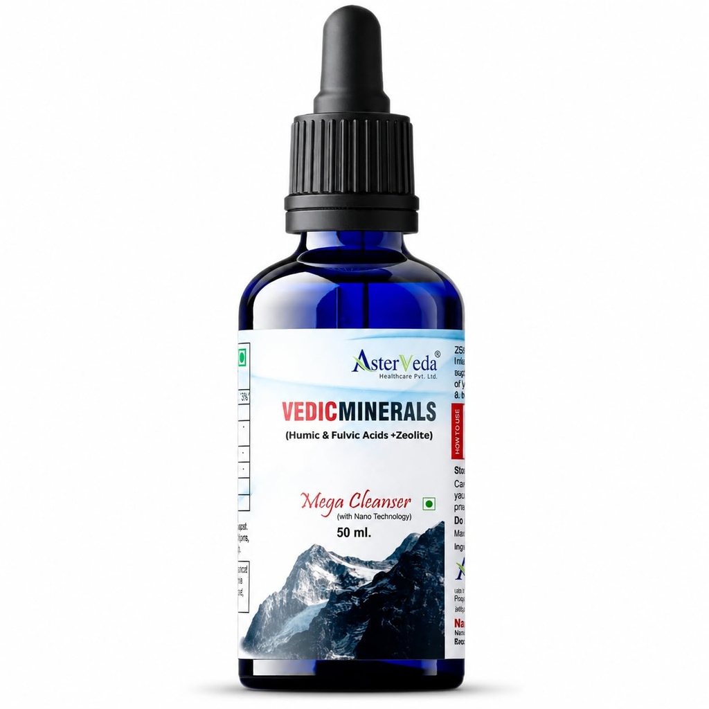 Vedic Minerals Liquid Zeolite Drops with Humic & Fulvic Acid, Trace Mineral Supplement, 50 ml