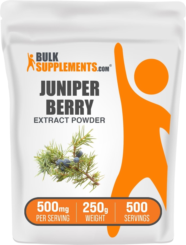 BulkSupplementments.com Juniper Berry Extract Powder - z Juniper Berries, Juniper Berry Powder - Gluten Free, 500mg per Serving, 250g (8,8 oz) (Pack of 1)