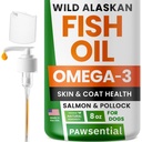 Omega 3 Fish Oil for Dogs & Cats - Made with Wild Alaskan Salmon Oil; Liquid Fish Oil Supplement for Pets with Omega 3 EPA+DHA Fatty Acids; Real Ingredients, Real Taste — Trusted by Vets!