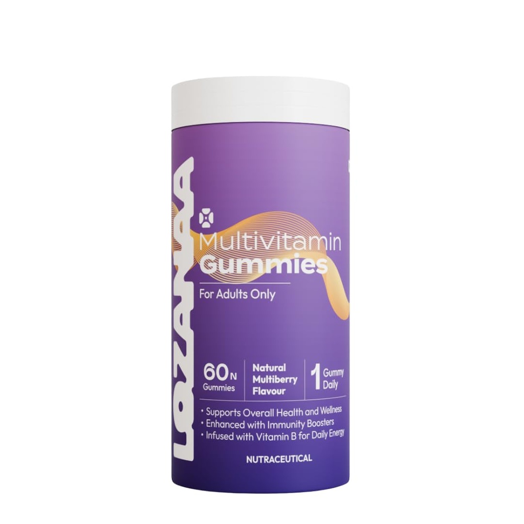 Multivitamin Gummies for Men & Women Daily Energy & Immunity Support with Vitamin B12, Vitamin D, Iron & Zinc With Biotin, Vitamin A & E for Skin & Hair | Pure Vegetarian | Multiberry Flavour | No Added Sugar | 17 Essential Nutrients | 60 Gummies
