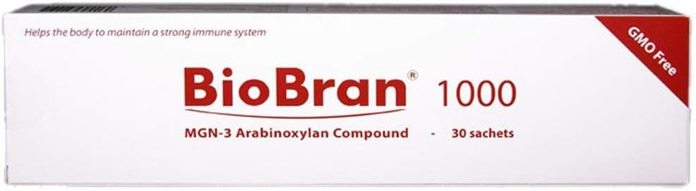 BioBran MGN-3 - Extremamente eficaz Imune System Booster, de quebrar Bran de arroz com Enzimas do Cogumelo Shitake (1000 mg, 30 saquetas) Feito no Japão, Frete DHL expresso grátis em todo o mundo