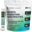 Dr. Berg Sports Hydration Electrolytes Powder w/More Salt (Pink Himalayan) - 30 Keto Electrolytes Powder Packets w/a Delicious Salty Raspberry ' Lemon Flavor - Includes 1,000mg of Potassium