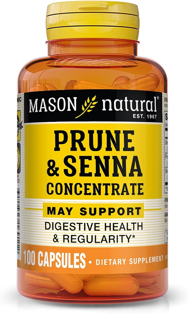 MASON NATURAL Prune SENA 聚焦、天然蔬菜常态性与支持Bowel和消化功能,100 Capsules
