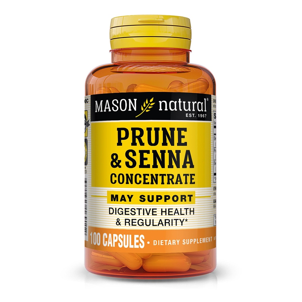 MASON NATURAL Prune Senna Concentrate, Natural Vegetable Laxative for Regularity and Supports Bowel & Digestive Functions, 100 Capsules