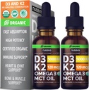 NUSAVA Vitamin B12 Liquid Drops, Unflavored D3 K2, & Chlorophyll Bundle - Potent Liquid Vitamins for Heart, Energy, Brain & Immune Support - Non-GMO, Gluten-Free, 2pk Each