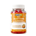 OMSSON Sea Buckthorn Gummies | Strawberry Flavour | With FOS Prebiotic Fiber, Vitamins A B C E K & Omega 3 7 9 | Antioxidant Support & Digestive Wellness | No Added Sugar | 30 Gummies - Pack of 1