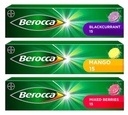 Berocca Effervescent Tablets, Blackcurrant, Mango, and Mixed Berries Flavours, Helps Reduce Tiredness and Fatigue While Supporting the Immune System, Each 15 Count X 3 Pack (From UK) By DECADENT