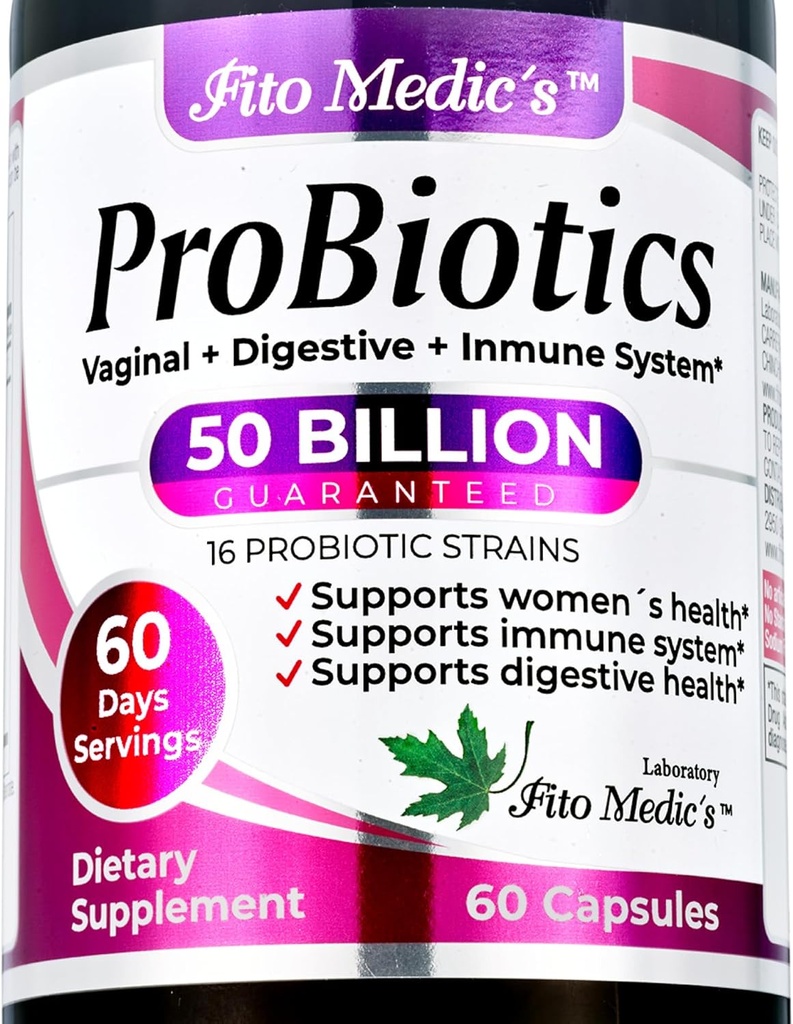 FITO MEDIC 'S Lab - Probiotika pro ženy - 50 miliard CFU - probiotika - 60 dnů Servings s - probiotika pro stravitelné zdraví - 16 - probiotika - Směs. Promotes Digestive Balance.
