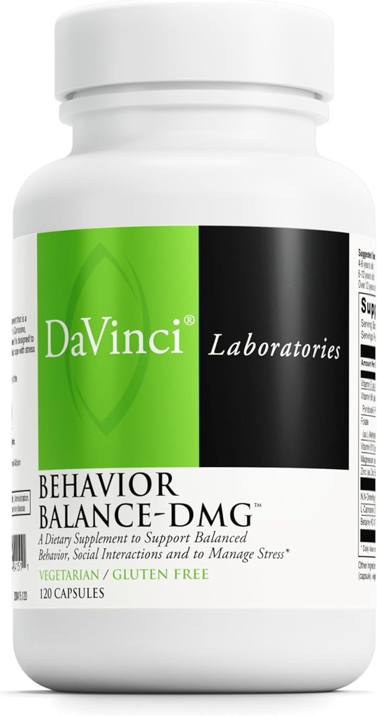 DAVINCI Labs Behavior Balance-DMG - Clarity, Social Skills, Stress Coping 및 Immune Health *를 지원하는 규정식 보충 - 비타민 E, B6, 아연 및 기타 - 글루텐 - 무료 - 120 채식 캡슐