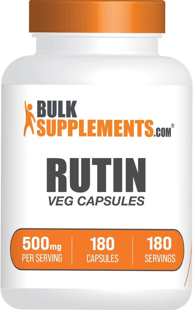 BulkSupplement.com Ruttin 500mg Capsules - จาก Saphra Japanya, Ruttin Supplement, Ruttin Pills - Antooxidants Supplements - Glopedan & Gluten Free, 1 Capsule ต่อการให้บริการ 180 capsutions
