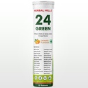 Herbal Hills 24 Green, Daily green Effervescent 15 Tablets for Immunity, Detox, Energy & Stamina Pack of 2