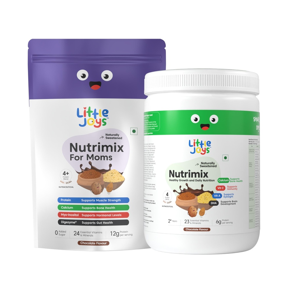 Little Joys Nutrimix Nutrition Powder for Mothers & Kids (2-6 Years) | 23 Vitamins & Minerals for Strength, Immunity & Brain Development | Naturally Sweetened | Chocolate Flavor