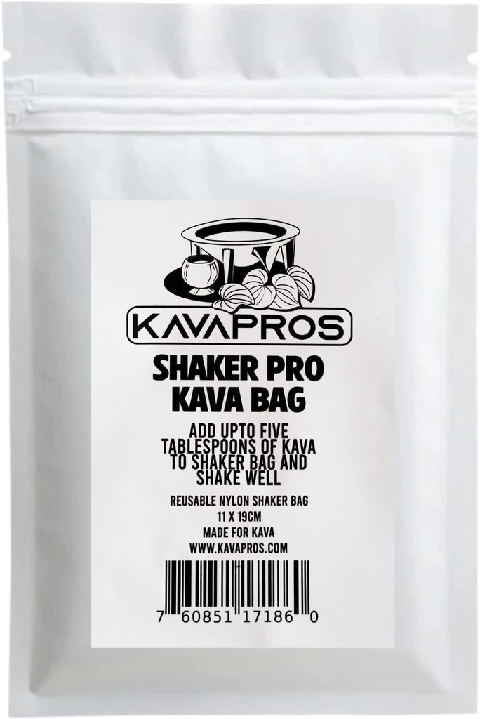 Kava Pros Shaker Sac réutilisable Kava-Kava Shake & Drink Food Grage Nylon 11 x19CM
