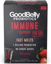 GoodBelly® Fast Melts - Immune Support - אבקת פרוביוטית טבעונית לתמיכה ב-Immune - 1 מיליארד Live & Active Cultures - Strawberry Flavor (30 On-The-Go Packets)