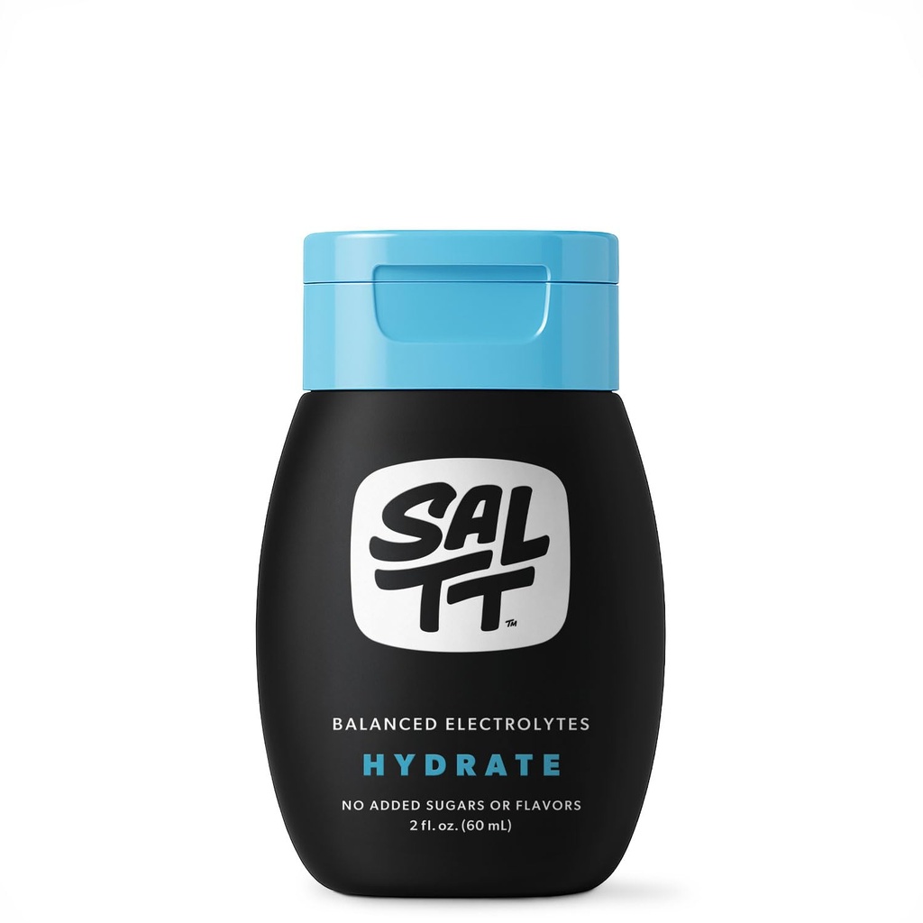 SALTT - Hydrate (2 oz) - Electrolytes Drops - Energy Boost - Sodium, Potassium, Magnesium, Zinc, Copper - Unflavored - Ultra Low Carb - Zero Sugar, Vegan, Gluten Free, Non GMO - By Keto Chow