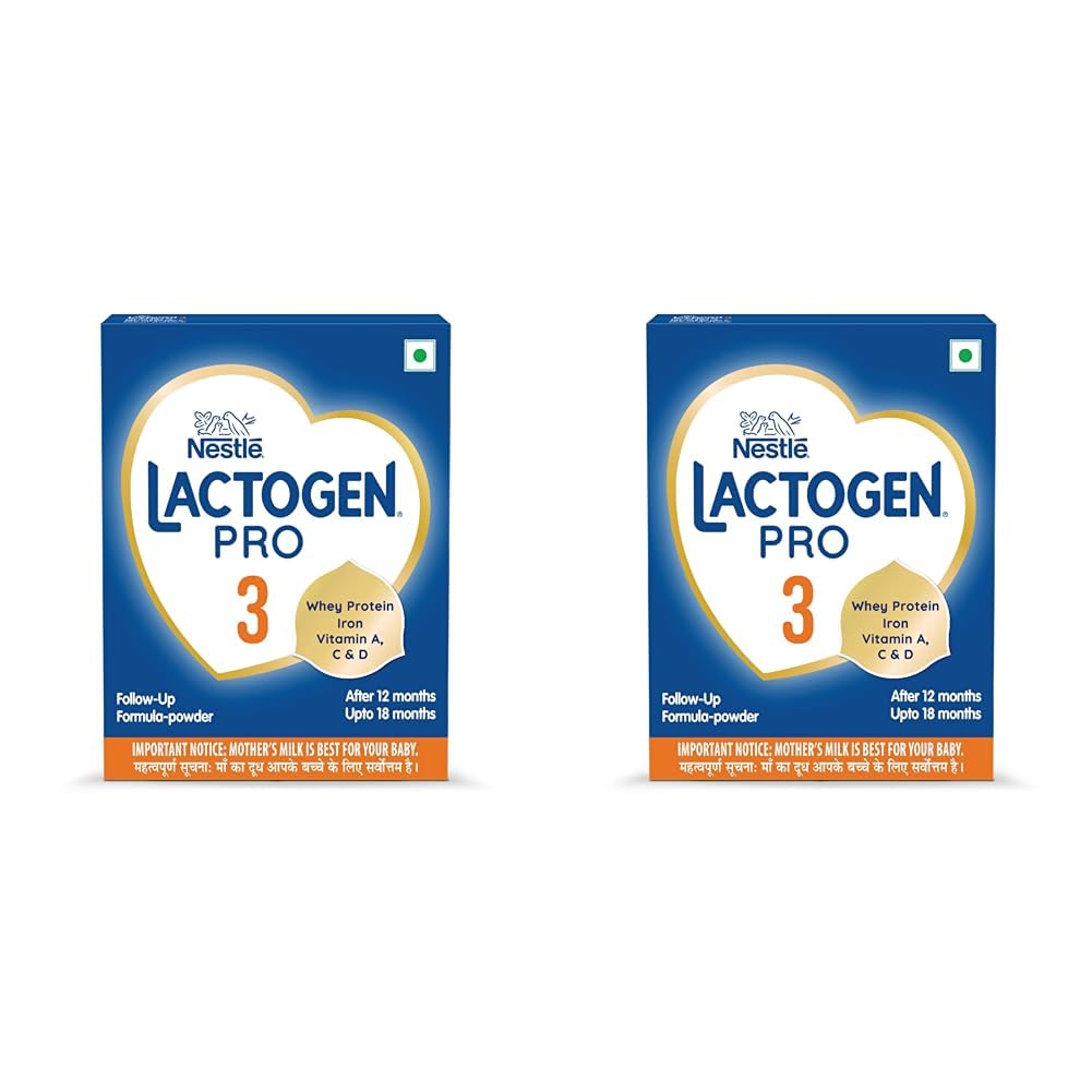 Lactogen Nestle Pro 3, Follow-Up Formula With Iron, Powder, Infant Whey Protein And Vitamins, After 12 Months Up To 18 Months, Bag-In-Box Pack, 800g (Pack of 2)