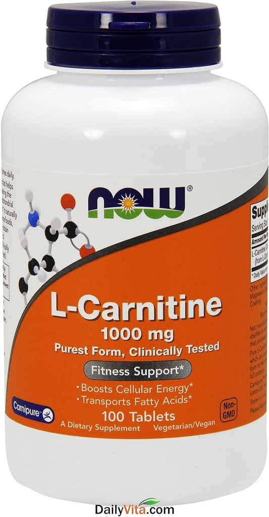 Now Foods: L-Carnitine Fitness Support 1000mg, 100 טבליות